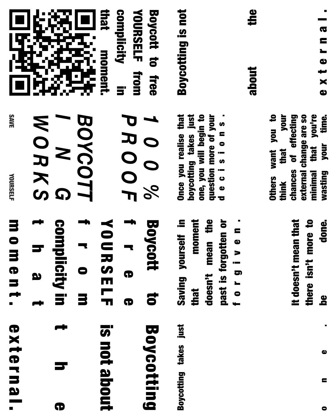 100% Proof Boycotting Works - printable zine format